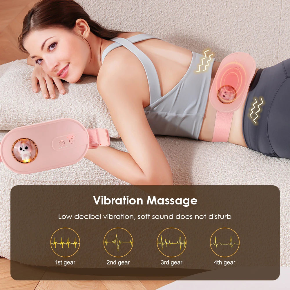 USB Electric Uterus Warm Belt Lady Relief Menstrual Pain Heating Pad Vibration Belly Massage Device Waist Abdomen Massager Belt
